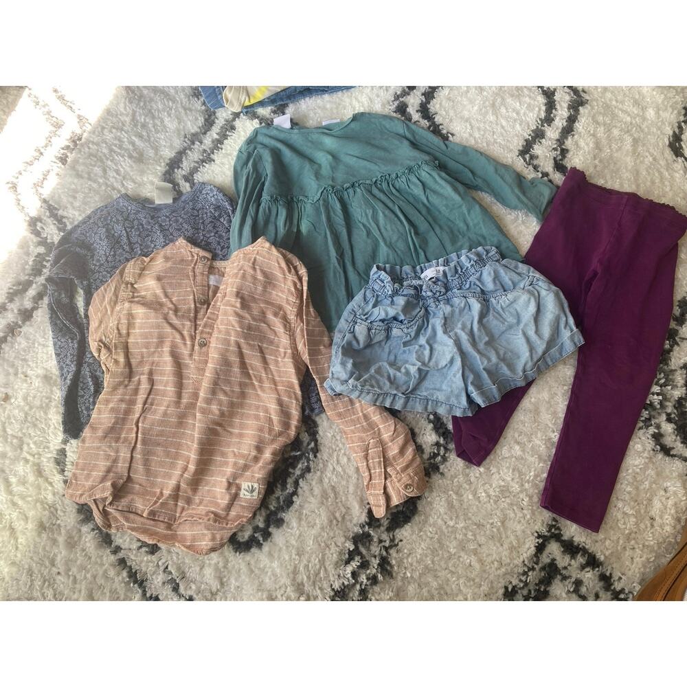 Kids Girls Clothing Lot 9 Pieces ~ Sz 3-4 ~ Zara tshirts shorts Tea Leggings